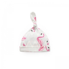 Baby Beanie Mütze Top Knot, 1 Packung 100% Baumwolle Baby Mütze Stretchy and Soft, Fancy Beanie für Kleinkinder 0-3 Monate, 3-6 Monate