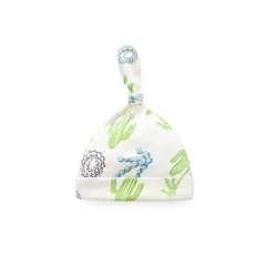 Baby Beanie Mütze Top Knot, 1 Packung 100% Baumwolle Baby Mütze Stretchy and Soft, Fancy Beanie für Kleinkinder 0-3 Monate, 3-6 Monate