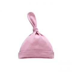 Baby Beanie Mütze Top Knot, 1 Packung 100% Baumwolle Baby Mütze Stretchy and Soft, Fancy Beanie für Kleinkinder 0-3 Monate, 3-6 Monate