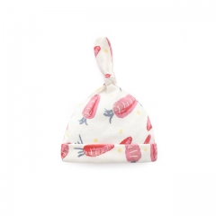 Baby Beanie Mütze Top Knot, 1 Packung 100% Baumwolle Baby Mütze Stretchy and Soft, Fancy Beanie für Kleinkinder 0-3 Monate, 3-6 Monate