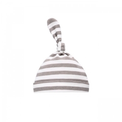 Baby Beanie Mütze Top Knot, 1 Packung 100% Baumwolle Baby Mütze Stretchy and Soft, Fancy Beanie für Kleinkinder 0-3 Monate, 3-6 Monate