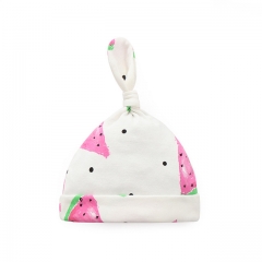 Baby Beanie Mütze Top Knot, 1 Packung 100% Baumwolle Baby Mütze Stretchy and Soft, Fancy Beanie für Kleinkinder 0-3 Monate, 3-6 Monate