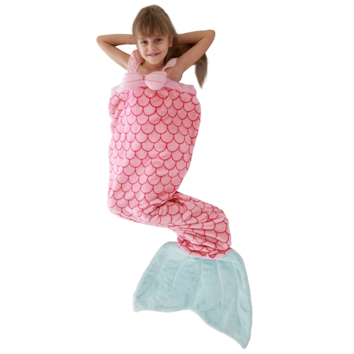 Meerjungfrau Krokodil Hai Schwanz Decke, weiche Flanell Fleece Kuscheldecke Schlafsack für Kinder Teen Girls