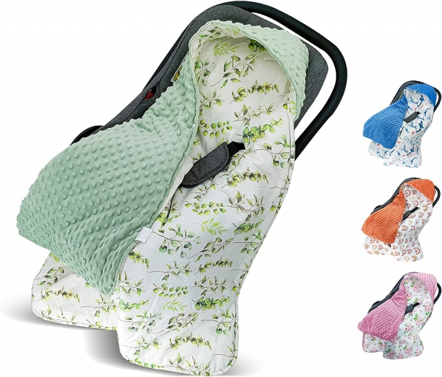Einschlagdecke Babyschale Winter Universal Kuscheldecke 90x90cm für Buggy Kinderwagen